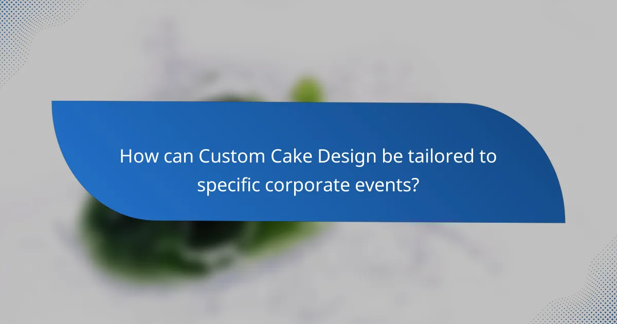 How can Custom Cake Design be tailored to specific corporate events?