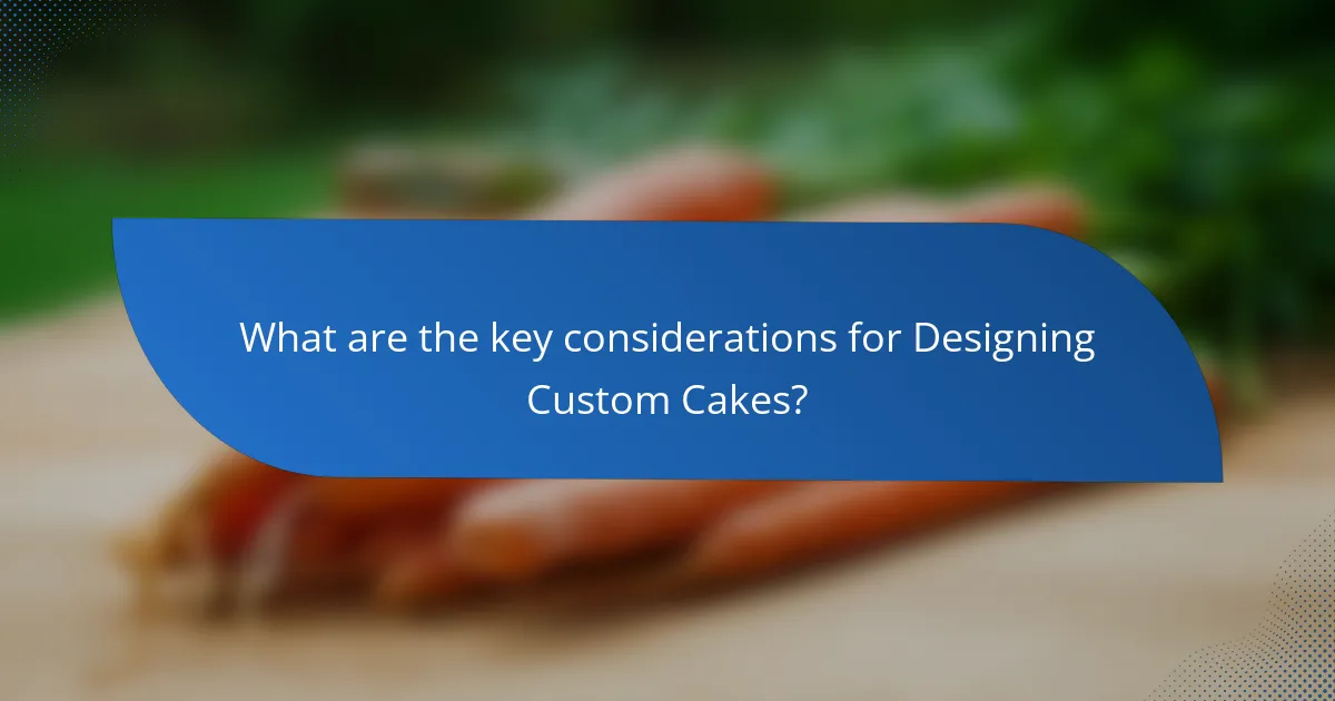 What are the key considerations for Designing Custom Cakes?