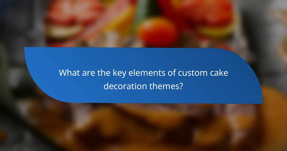 What are the key elements of custom cake decoration themes?