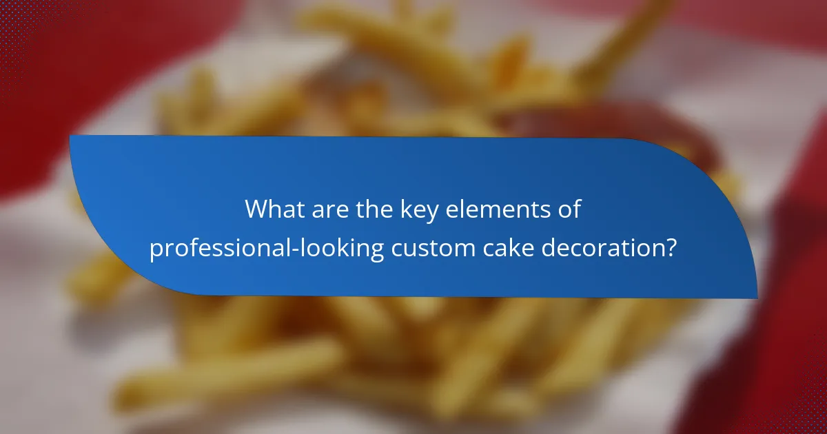 What are the key elements of professional-looking custom cake decoration?