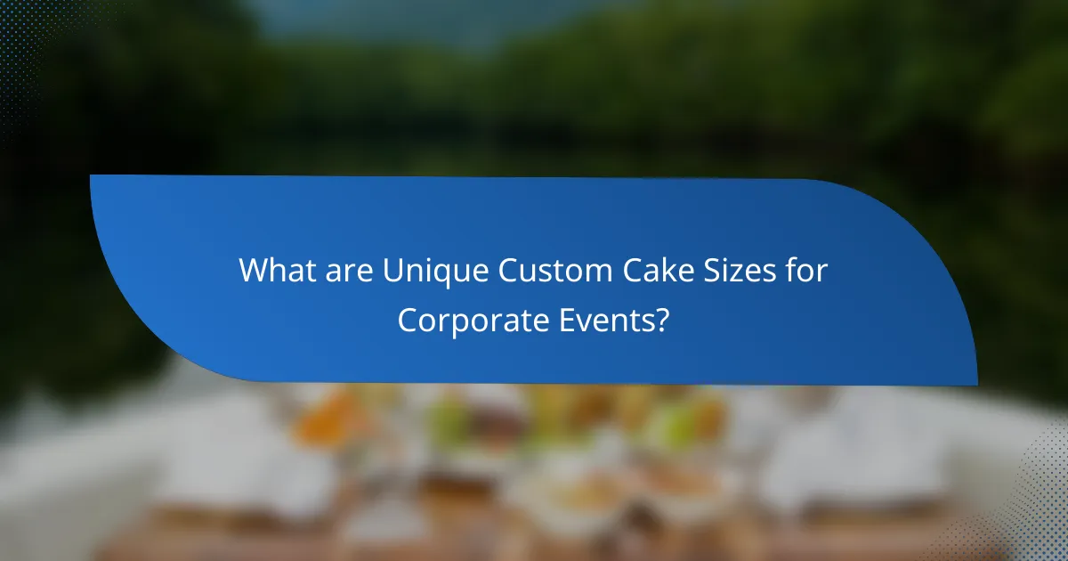What are Unique Custom Cake Sizes for Corporate Events?